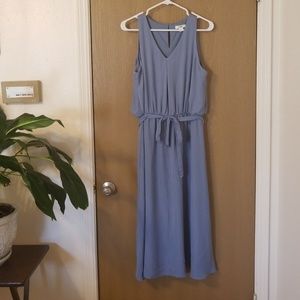 Tea length blue dress